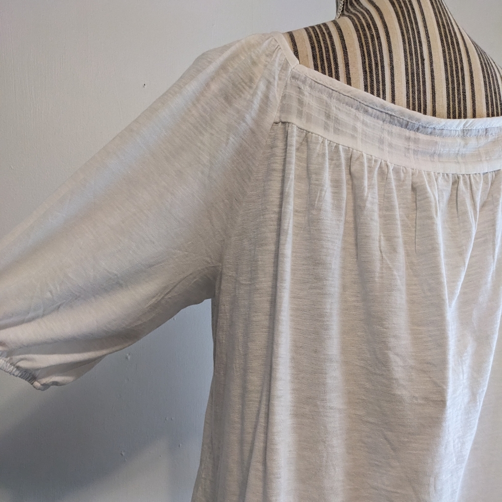 Knox Rose White Crochet Yoke Peasant Top - Picture 10 of 13